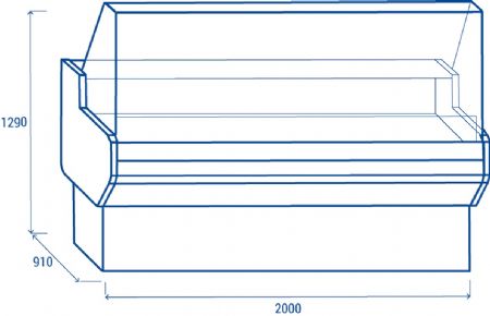 Comptoir rfrigre vitre droite noir positif -1/+7 163L - 2000x910x1290 mm