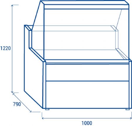 Vitrine rfrigre noire vitre droite positive -1/+7 101L - 1000x790x1220 mm