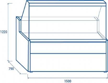 Vitrine rfrigre noire vitre droite positive -1/+7 154 L - 1500x790x1220 mm