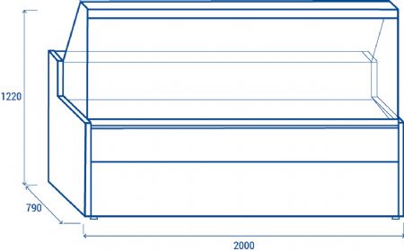 Vitrine rfrigre noire vitre droite positive -1/+7 213 L - 2000x790x1220 mm