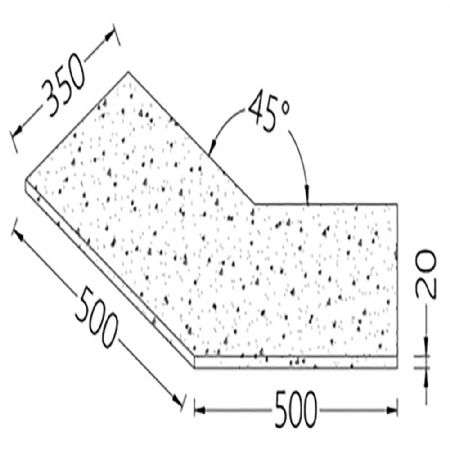 Option: Tablette de service angle 45 (20 mm), stratifi finition PIERRE - la (PC)