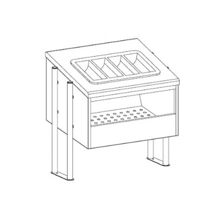 Distributeur professionnel pain et couverts PVC 686x560 mm